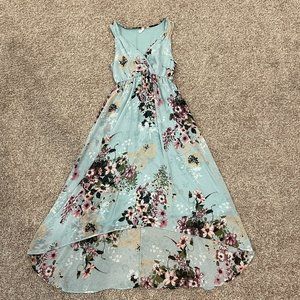 PinkBlush Mint Floral Sleeveless Hi-Low Wrap Dress size small